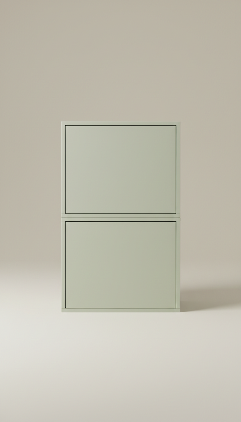 Stackable Storage Cubes in Pale Sage