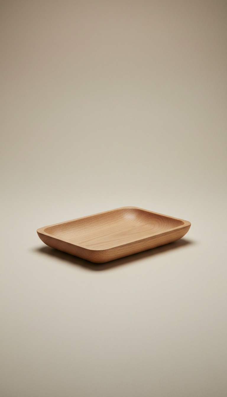 Minimalist Key Tray in Natural Maple