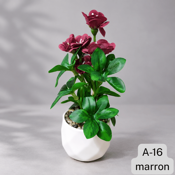 نبات اصطناعي في وعاء معقوف A -16 marron